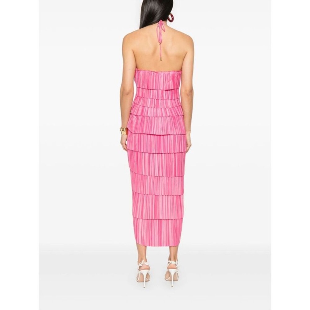 NWT Cult Gaia Pink Patrizia dress layered Evening Dresses NEW size 4 rosette - Picture 4 of 5